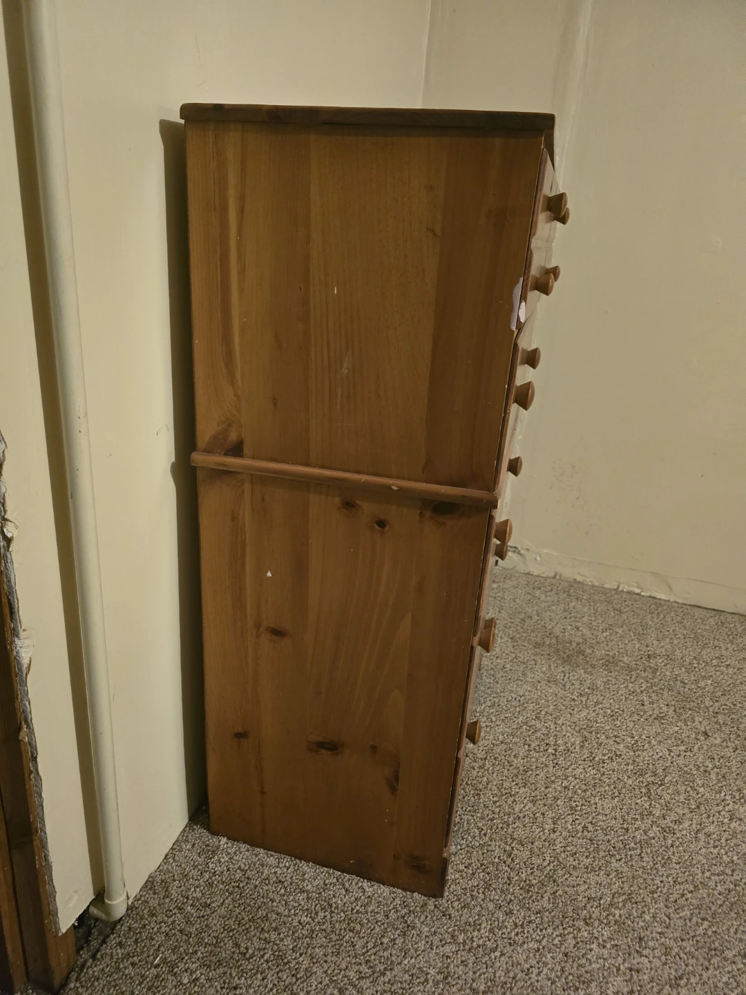 Pine Wood Chest of 5 Drawer Tall Dresser - photo 3