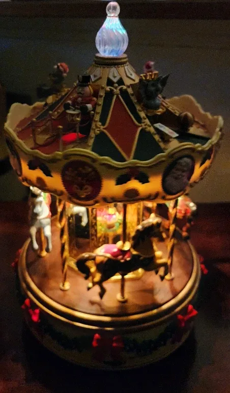 Mr. Christmas Musical Holiday Merry Go Round with Moving Parts image indicator(4)