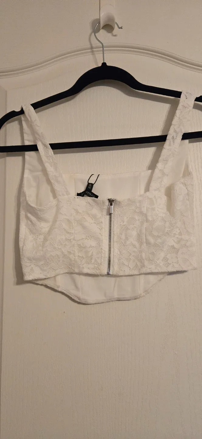 Dynamite White Lace Corset Top - Size S image indicator(2)