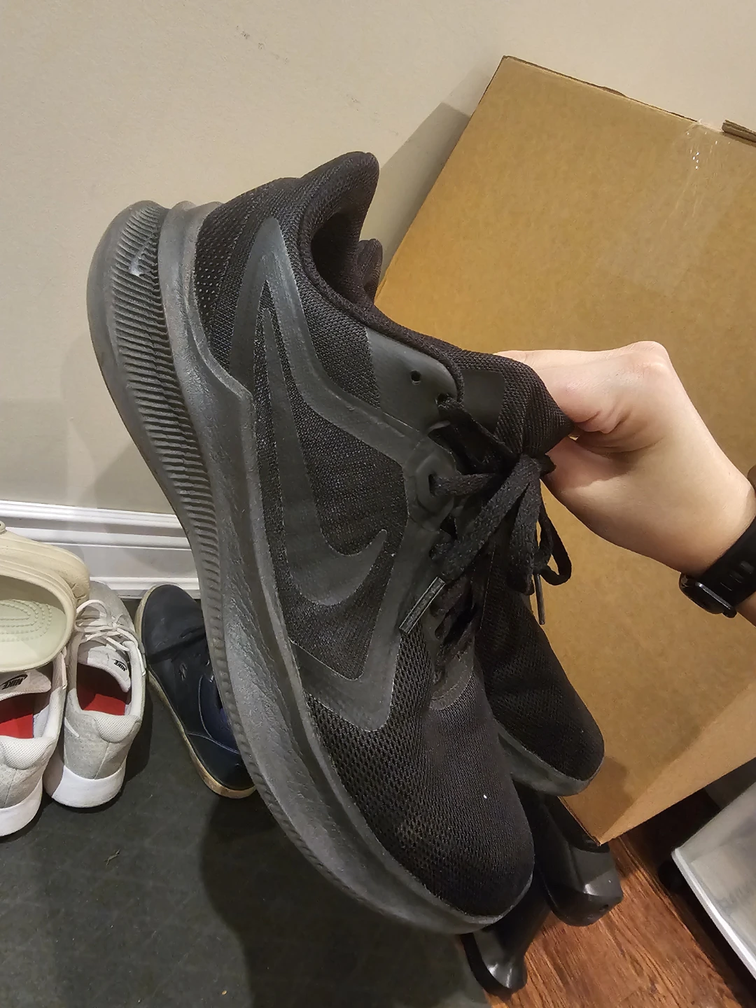 Nike Downshifter 12 Black Running Shoes women size 8 - photo 3
