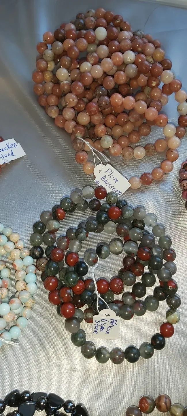 Real stone and crystal bracelets