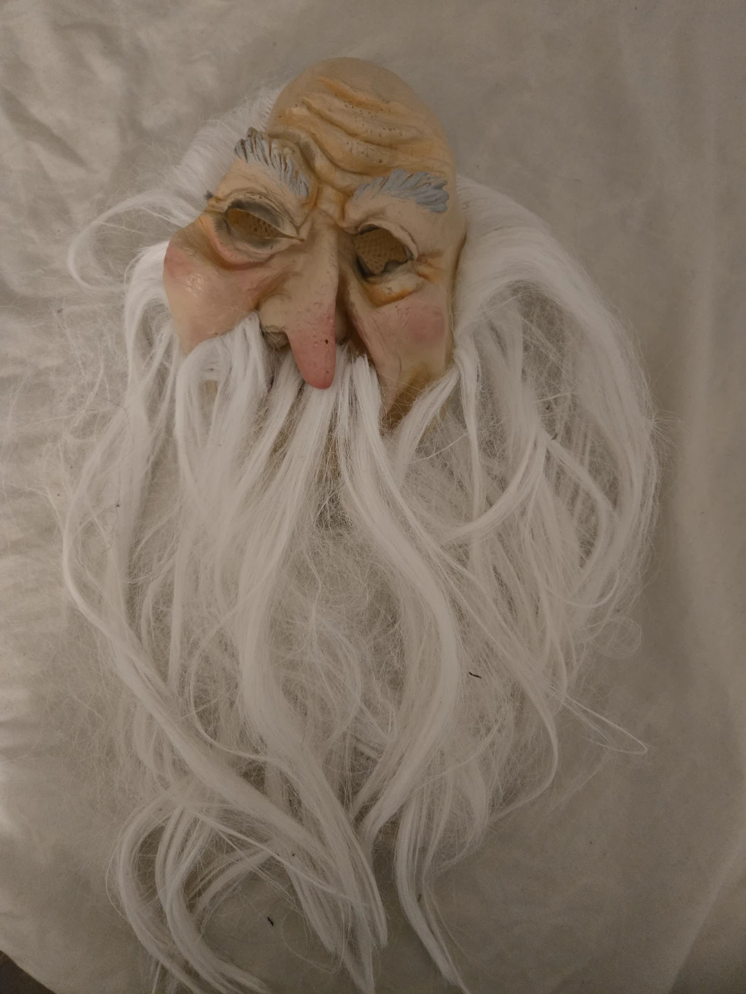 Old Man Mask with White Hair