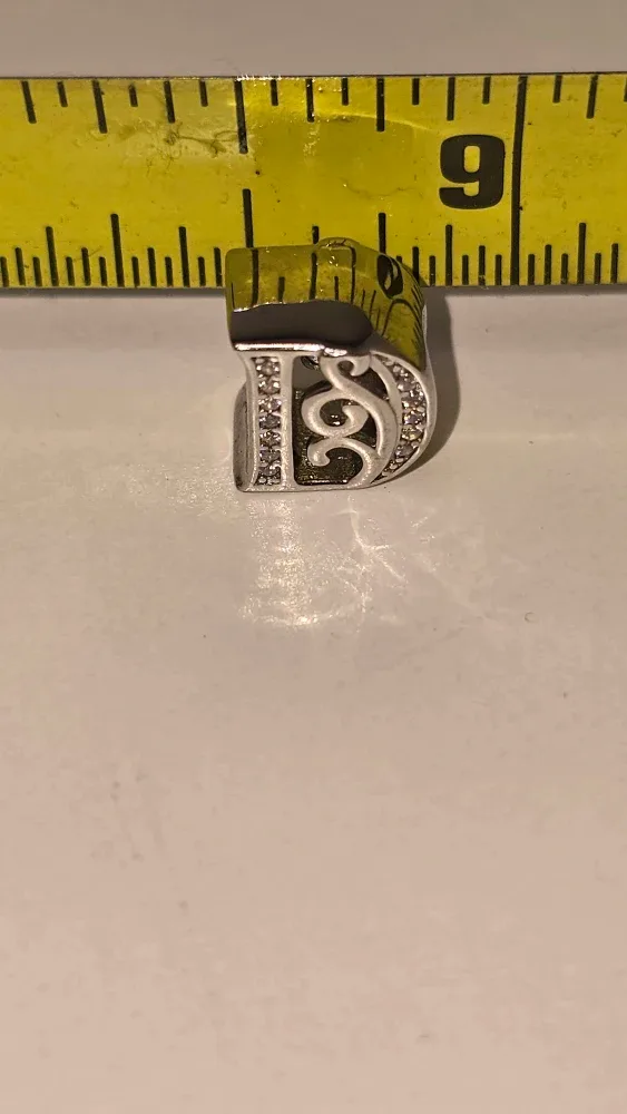 925 Silver Charm Letter D #Cleanout