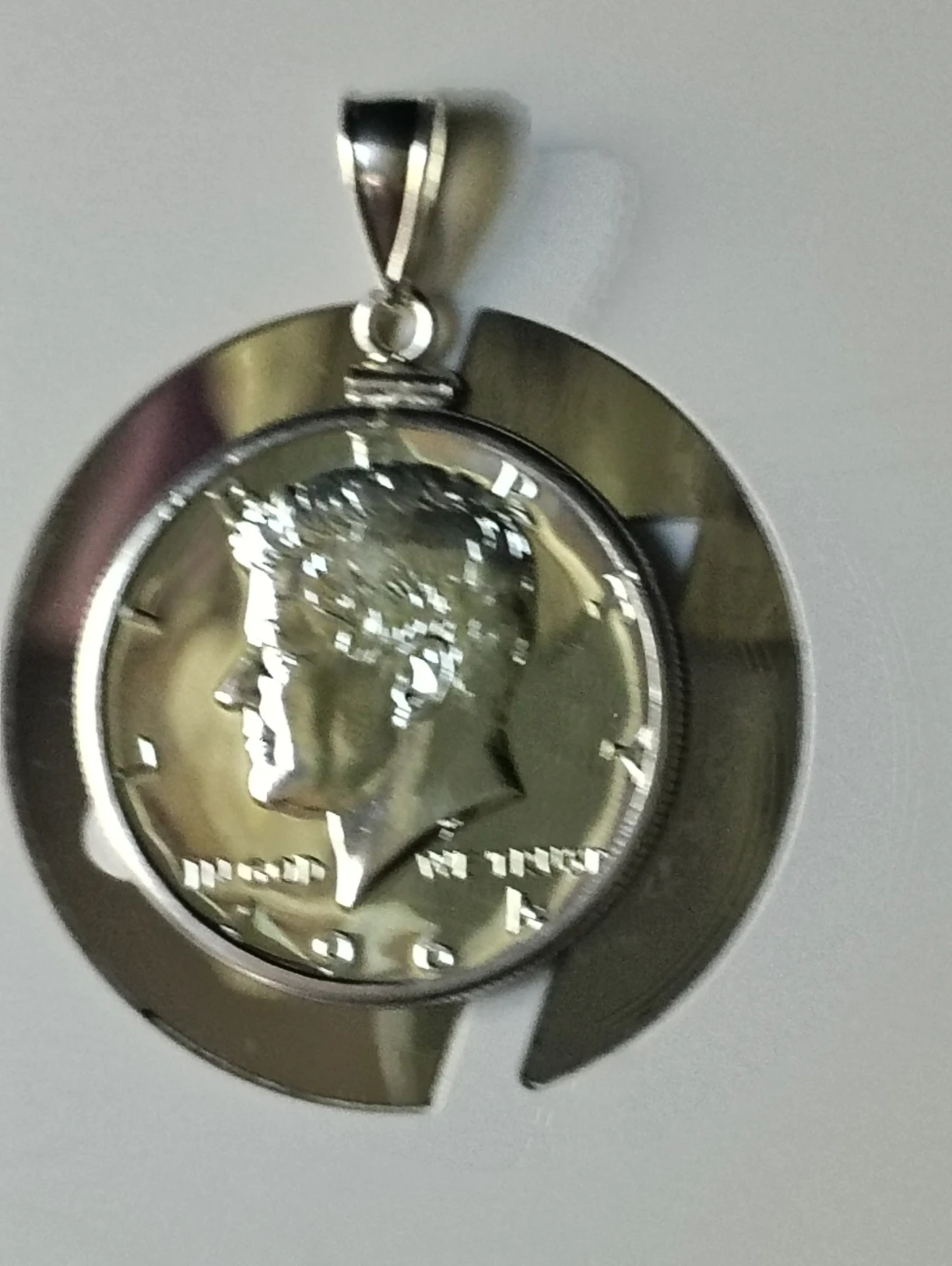 1964 Kennedy Half Dollar Coin Pendant with Chain