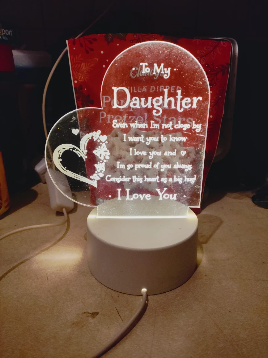 #Cleanout Heart Shaped Daughter LED Night Light - photo 2