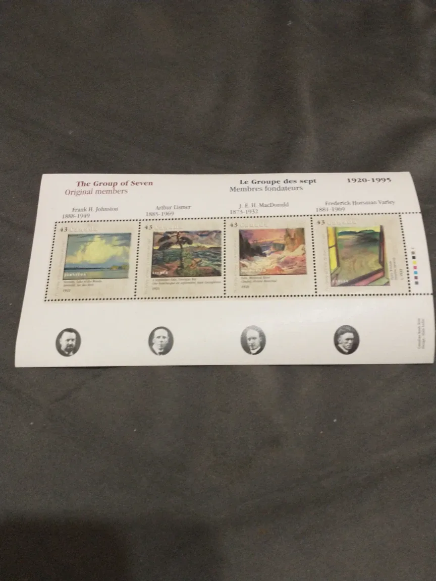 MNH Canada #1559-1561 Group of Seven 3 souvenir sheets