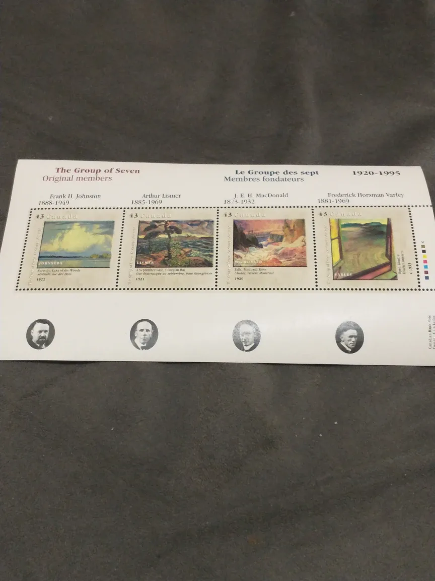 MNH Canada #1559-1561 Group of Seven 3 souvenir sheets image indicator(2)