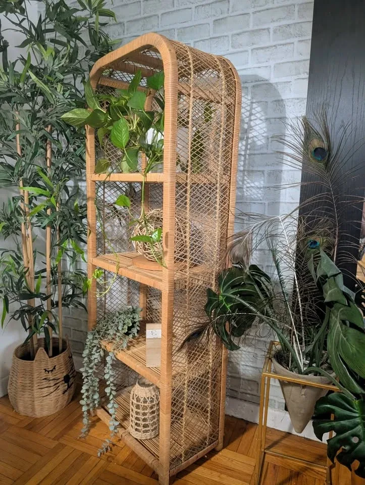 Rattan Wicker Arched Bookshelf image indicator(2)