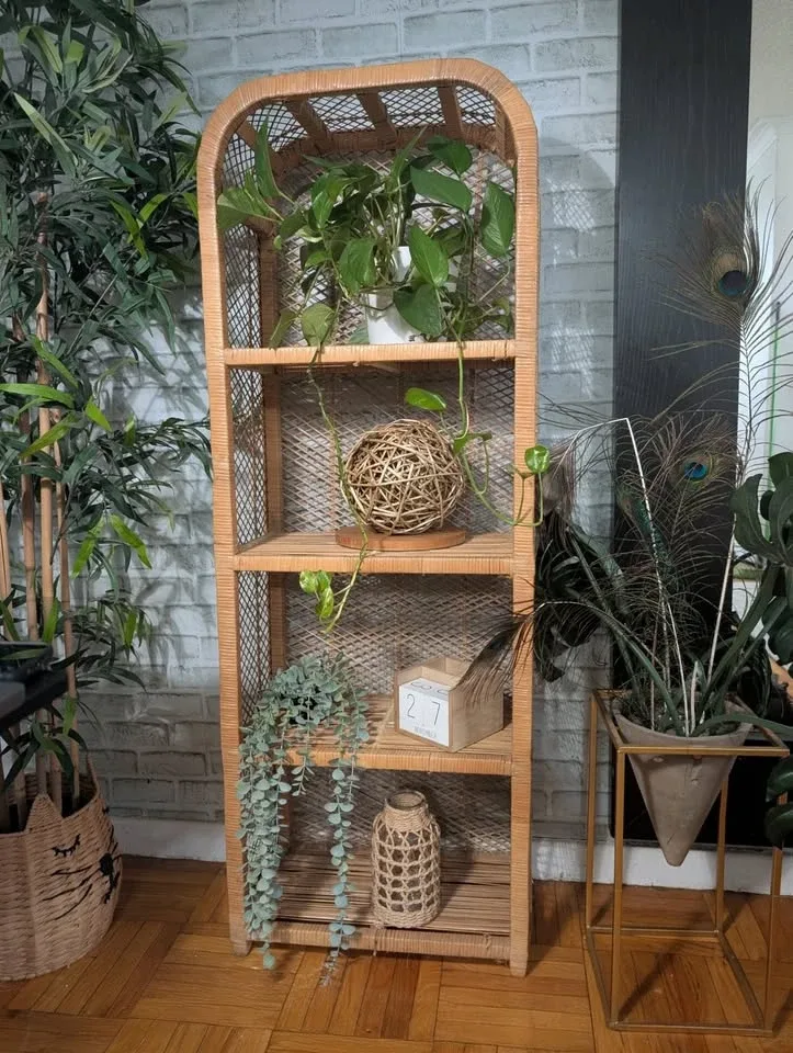 Rattan Wicker Arched Bookshelf image indicator(3)