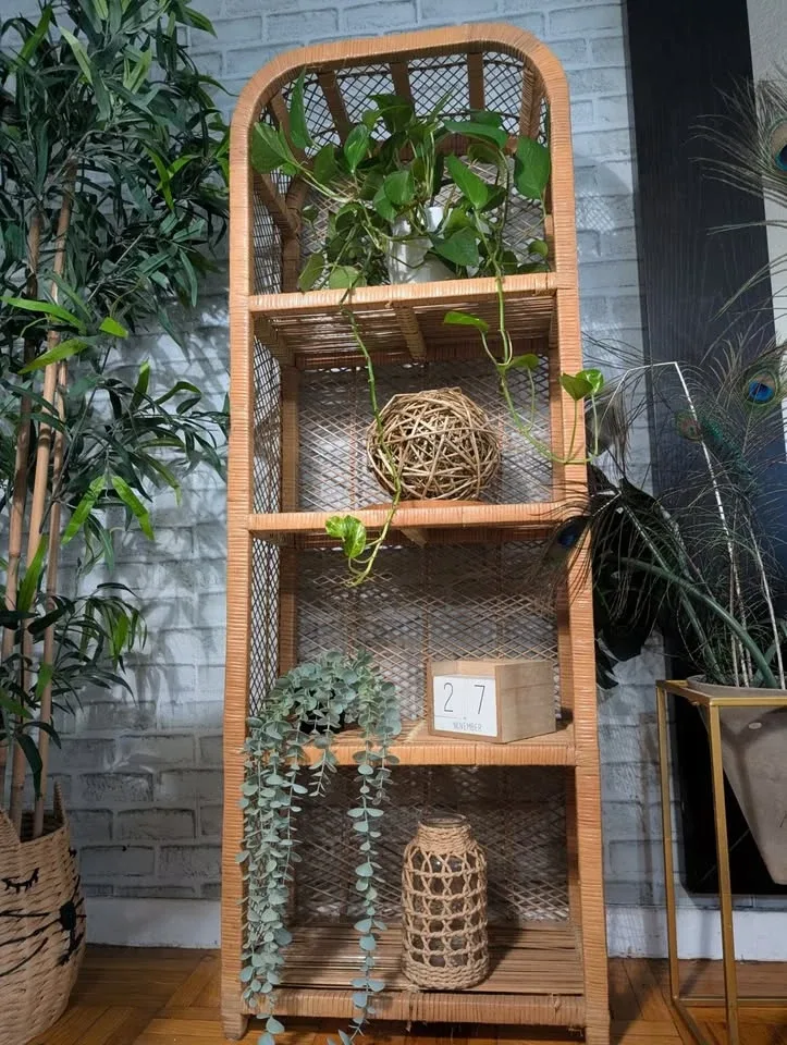 Rattan Wicker Arched Bookshelf image indicator(5)