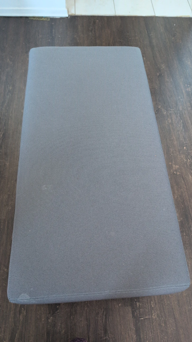 Grey Ottoman with soft cushion and without storage - photo 2