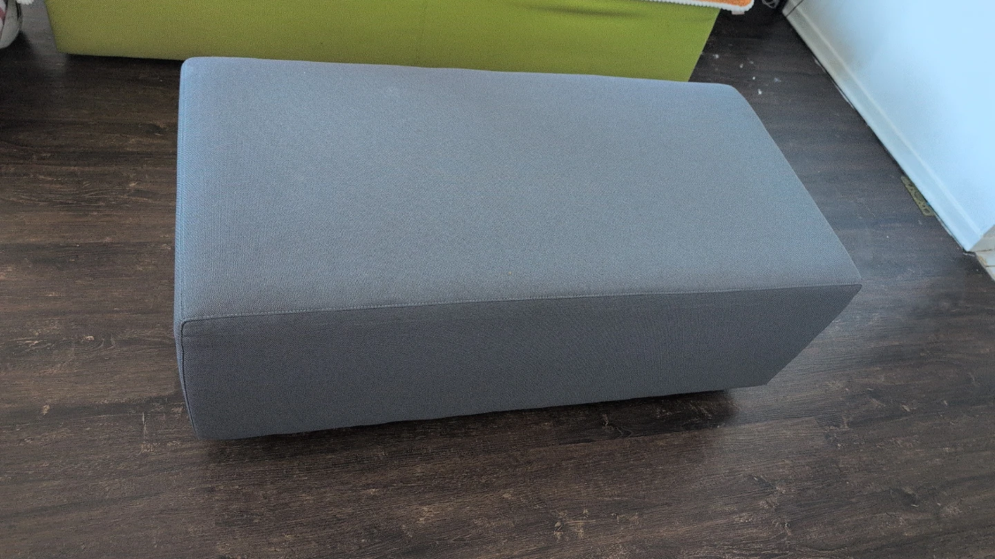 Grey Ottoman with soft cushion and without storage - photo 3