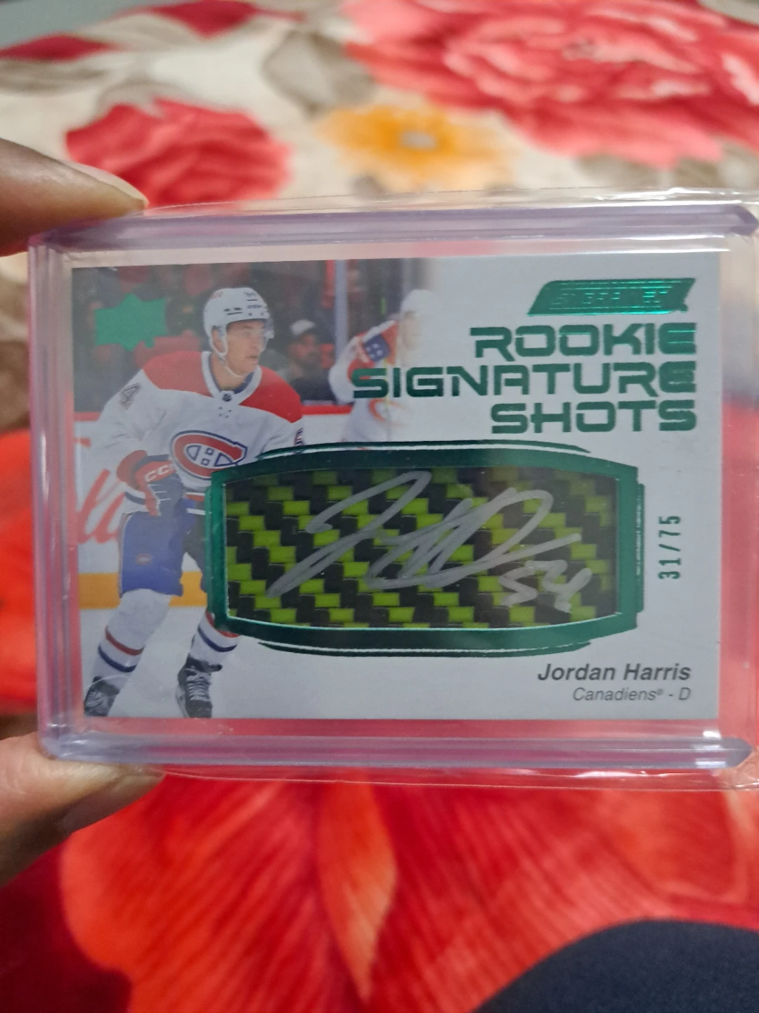 Jordan Harris Rookie Signature Shots Hockey Card