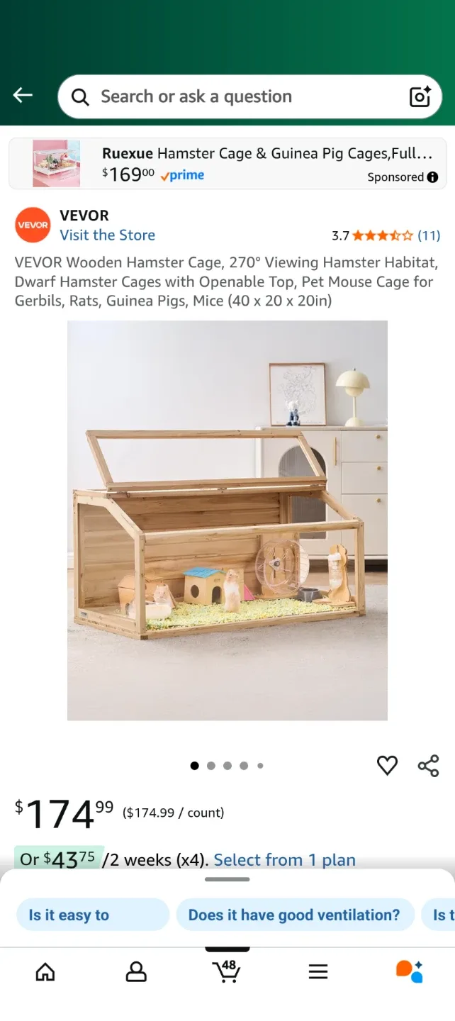 Free hamster cage, damaged