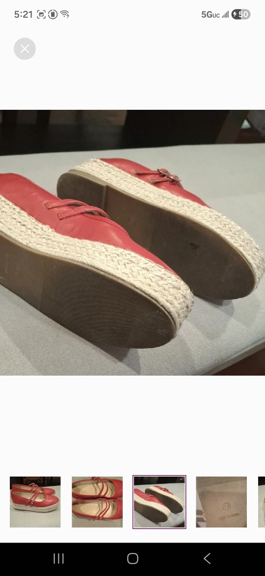 Red Espadrille Platform Shoes - Size 8 - photo 3