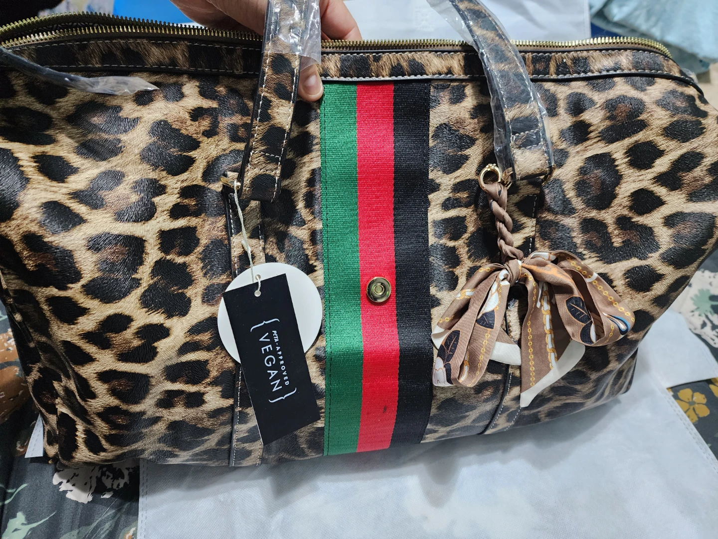 Vegan Approved Leopard Print Duffle Bag - photo 3