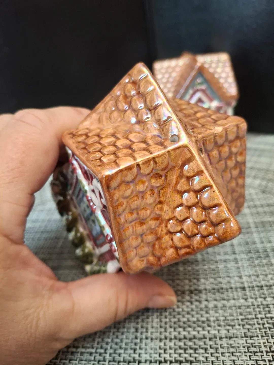 Ceramic Christmas Village House Salt and pepper shakers image indicator(4)