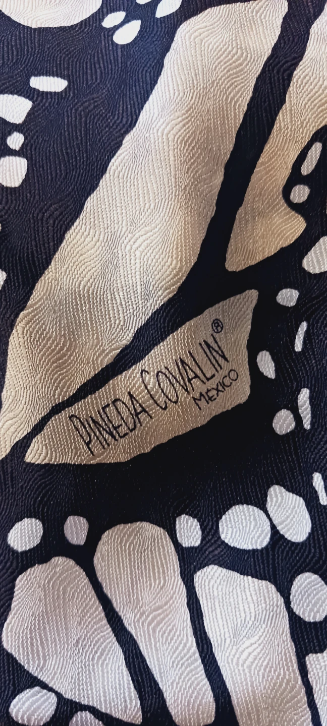 PINEDA COVALIN MEXICAN DESIGNER 100% SILK ABSTRACT DESIGN SCARF - photo 3