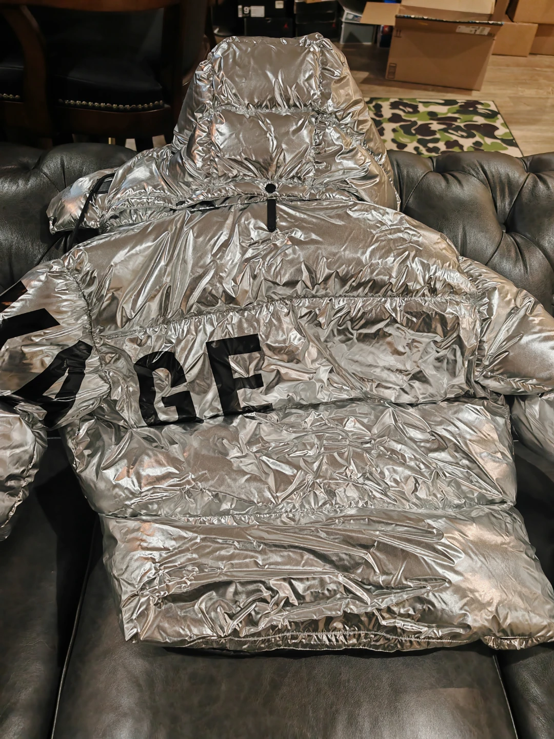 Mackage Kent ZM Metallic Silver Jacket Men Size 44 XL - photo 4