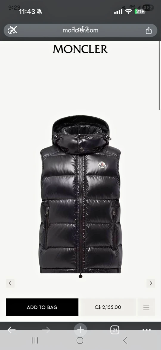 Moncler Bormes Hooded  Down Vest
