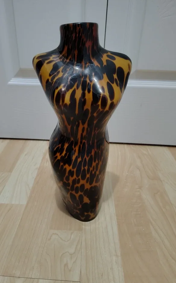 Torso Shaped Vase - Brown & Amber