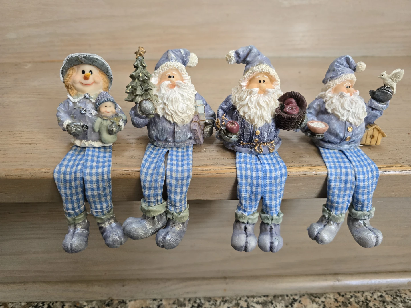 4 Dangly Leg Christmas Figurines