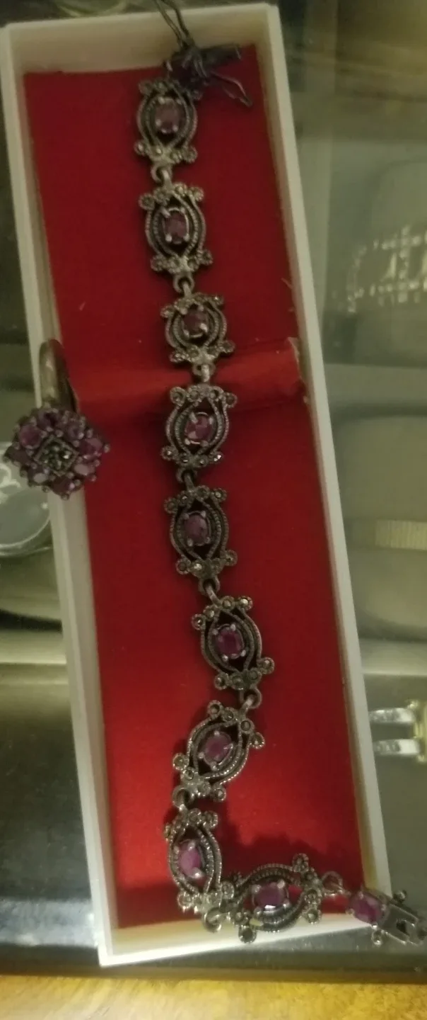 Vintage Bracelet & Ring Set 925 silver stamped