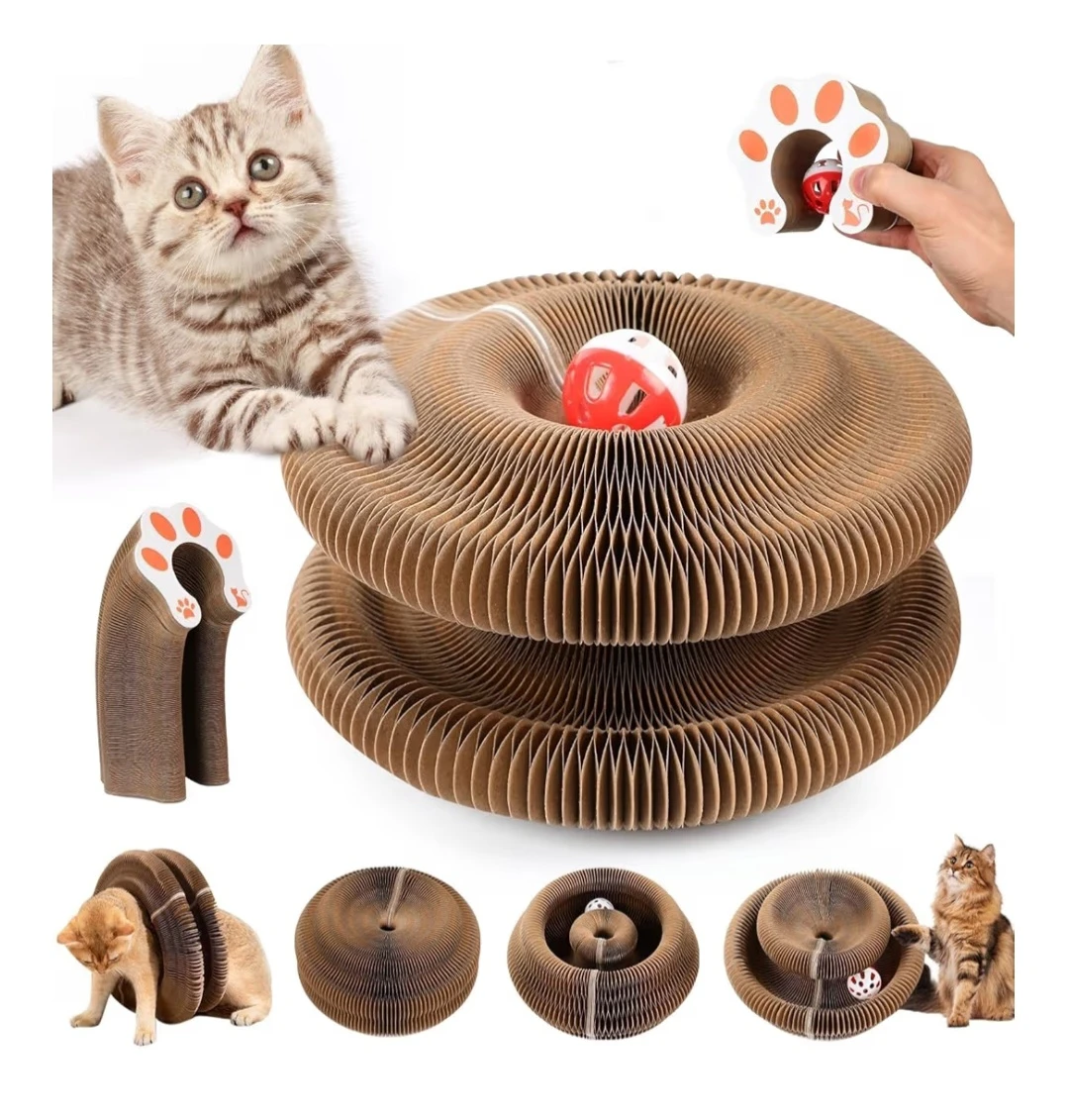 Magic Organ Cat Scratcher Board – Foldable Cat Toy w/ Ball
