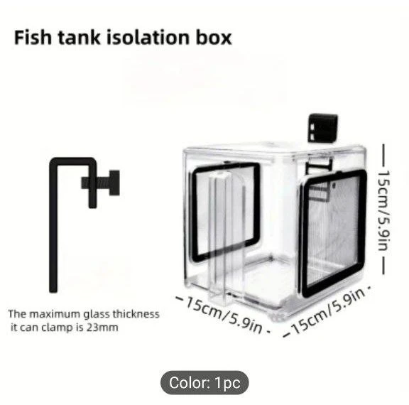 Square Acrylic Aquarium Isolation Box with Oxygen - photo 4