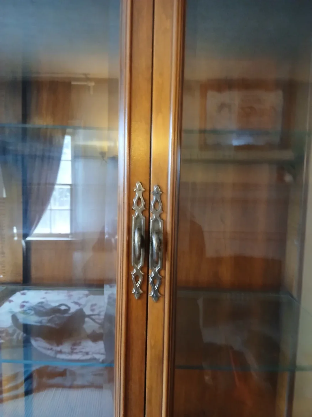 Wooden China Cabinet with Glass Shelves image indicator(4)