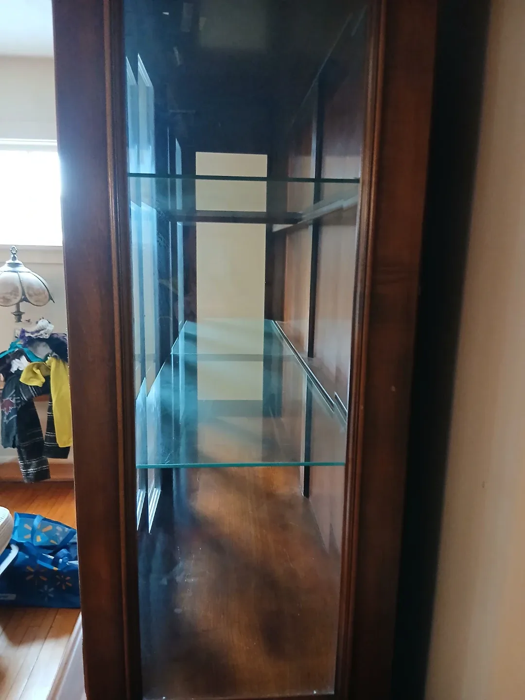 Wooden China Cabinet with Glass Shelves image indicator(5)