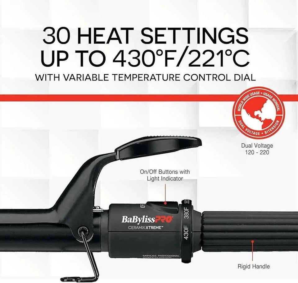 BaBylissPRO Ceramix Xtreme Dual Voltage Ceramic Curling Iron - photo 4