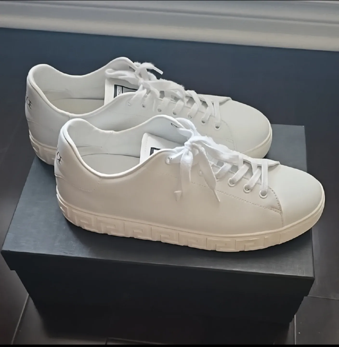 Versace White Leather Sneakers with Box image indicator(3)