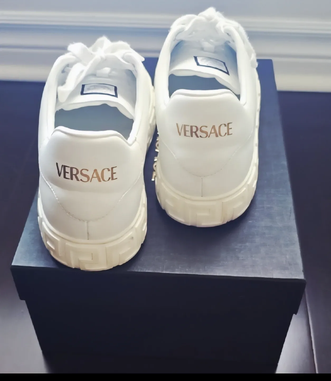 Versace White Leather Sneakers with Box image indicator(4)