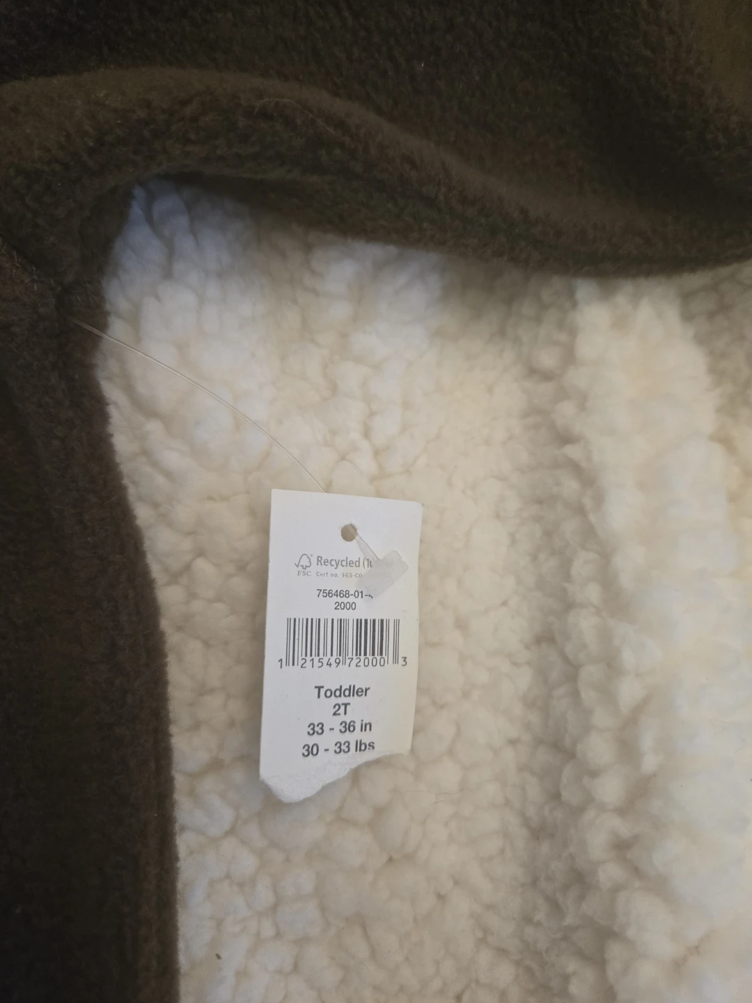 GAP Toddler 2T Brown Fleece Hoodie - photo 2