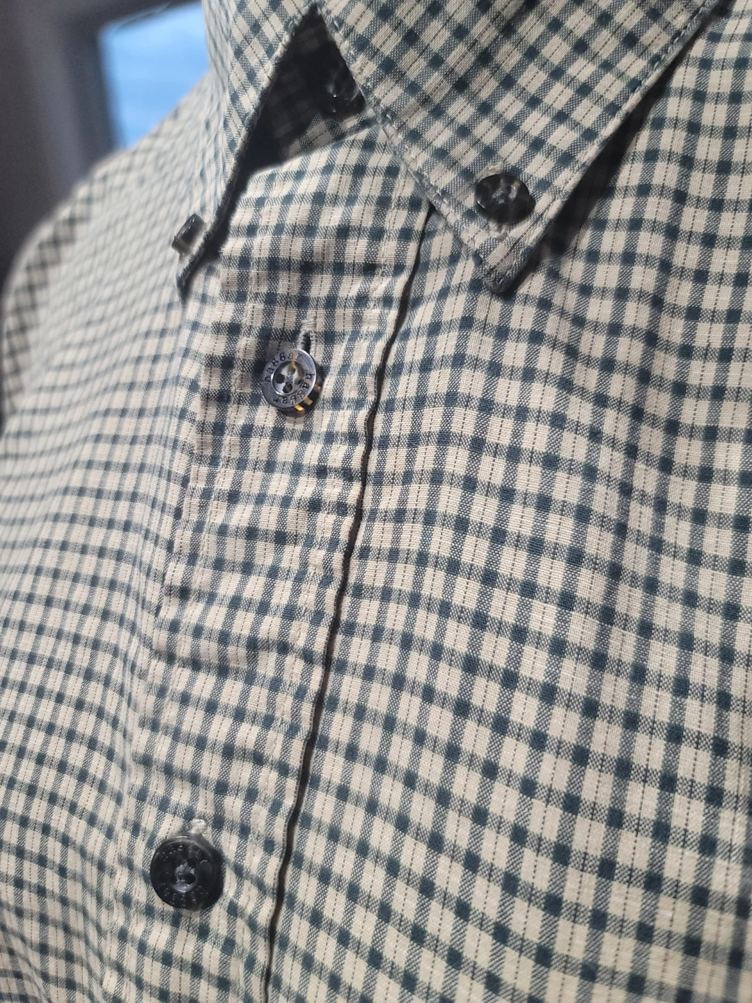 Haggar Generations Plaid Button-Down Shirt - M cotton retro