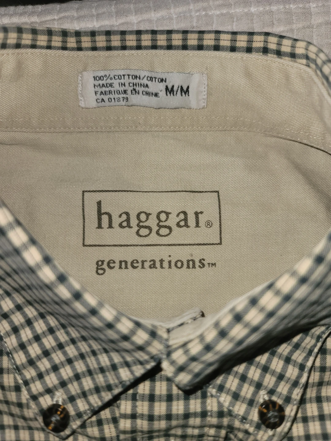 Haggar Generations Plaid Button-Down Shirt - M cotton retro - photo 2