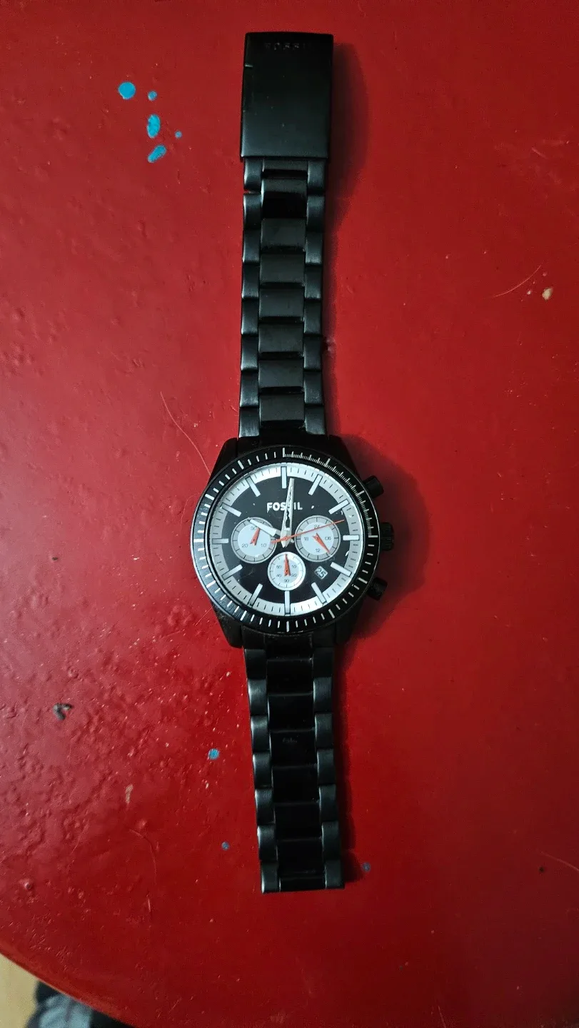 Fossil Black Stainless Steel Chronograph Watch