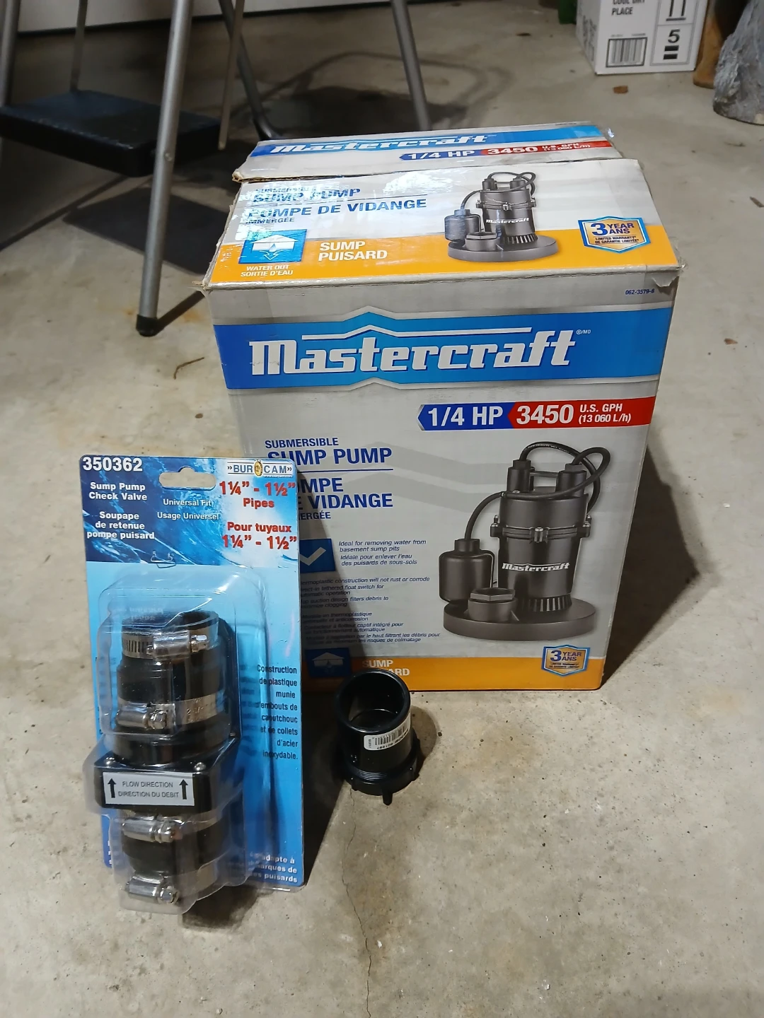 Mastercraft 1/4 HP Submersible Sump Pump