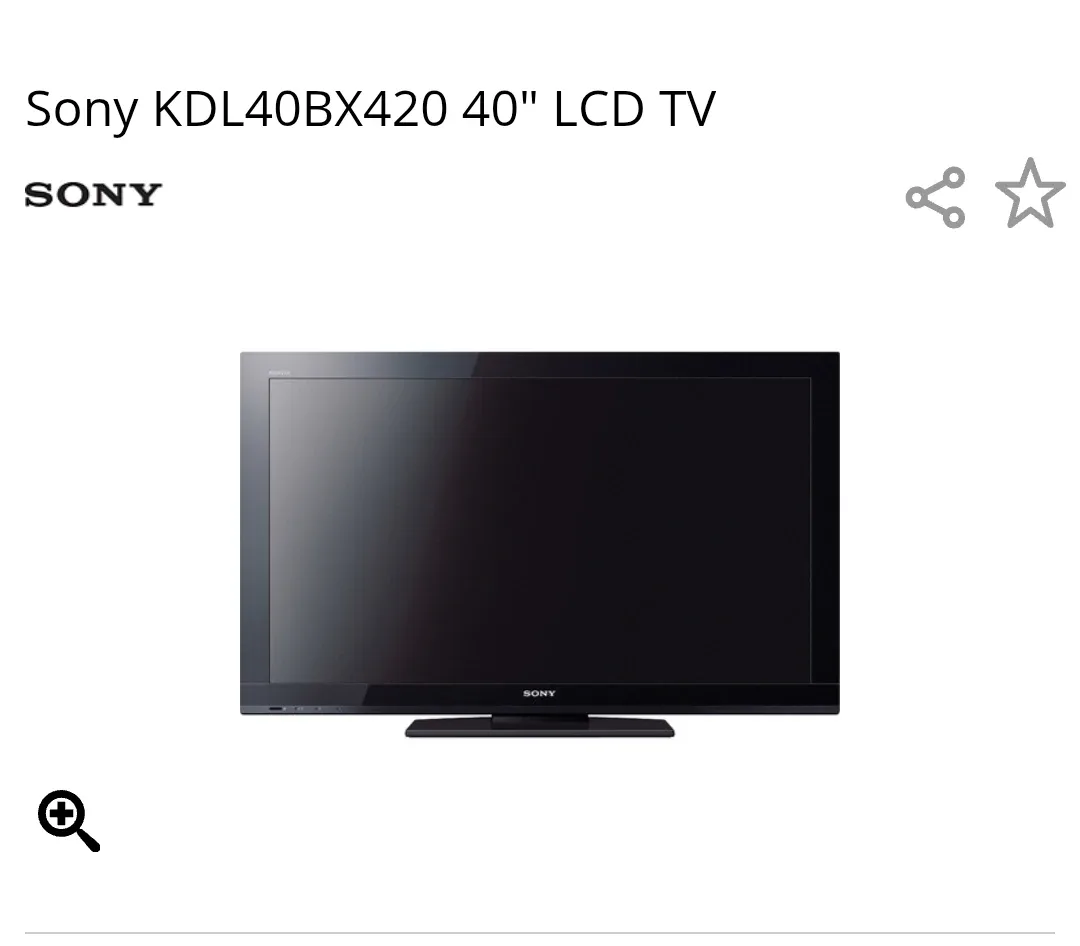 40" Sony Bravia -KDL40BX420 40" LCD TV -# cleanout