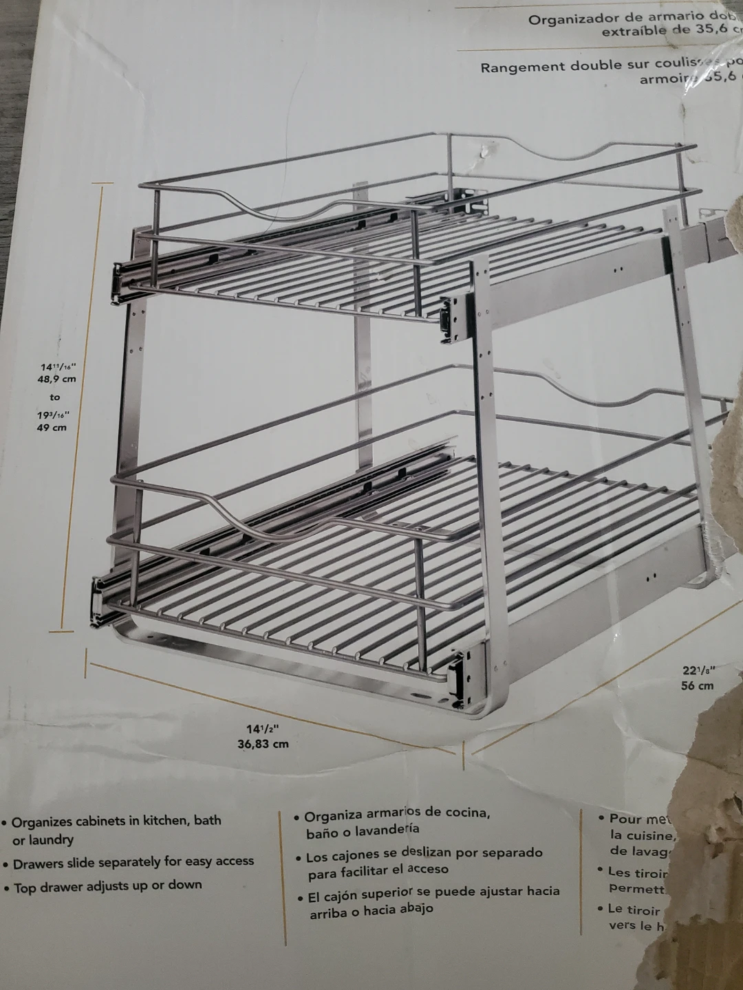 Double Pull Out Cabinet Organizer