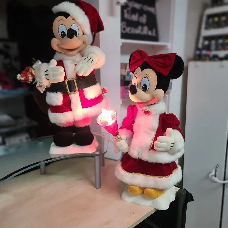 Telco Motion-ette Mickey & Minnie Christmas Figures
