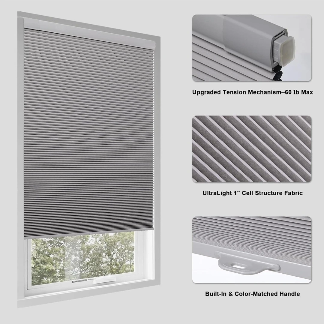 TONATURE Grey Blackout Cellular Shade - 23" x 64" - photo 2