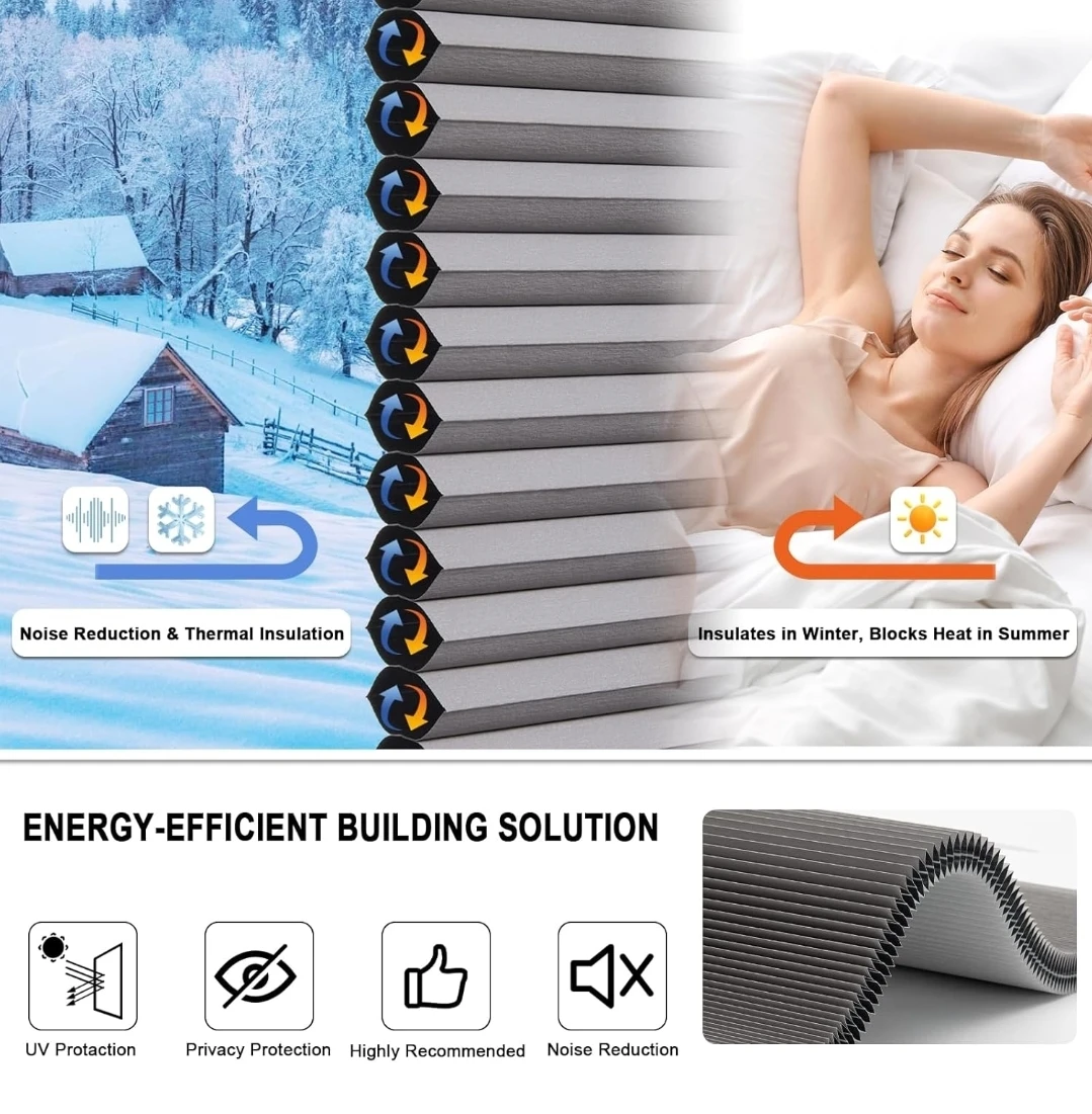 TONATURE Grey Blackout Cellular Shade - 23" x 64" - photo 4