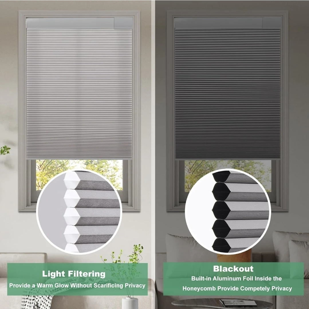 TONATURE Grey Blackout Cellular Shade - 23" x 64" - photo 5