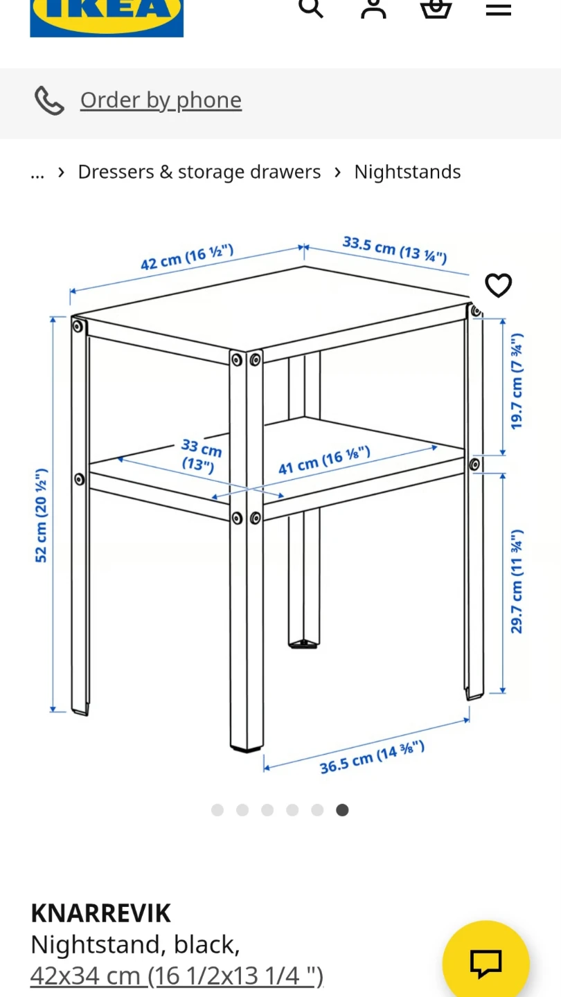IKEA KNARREVIK Nightstand, Black, 42x34 cm - photo 3