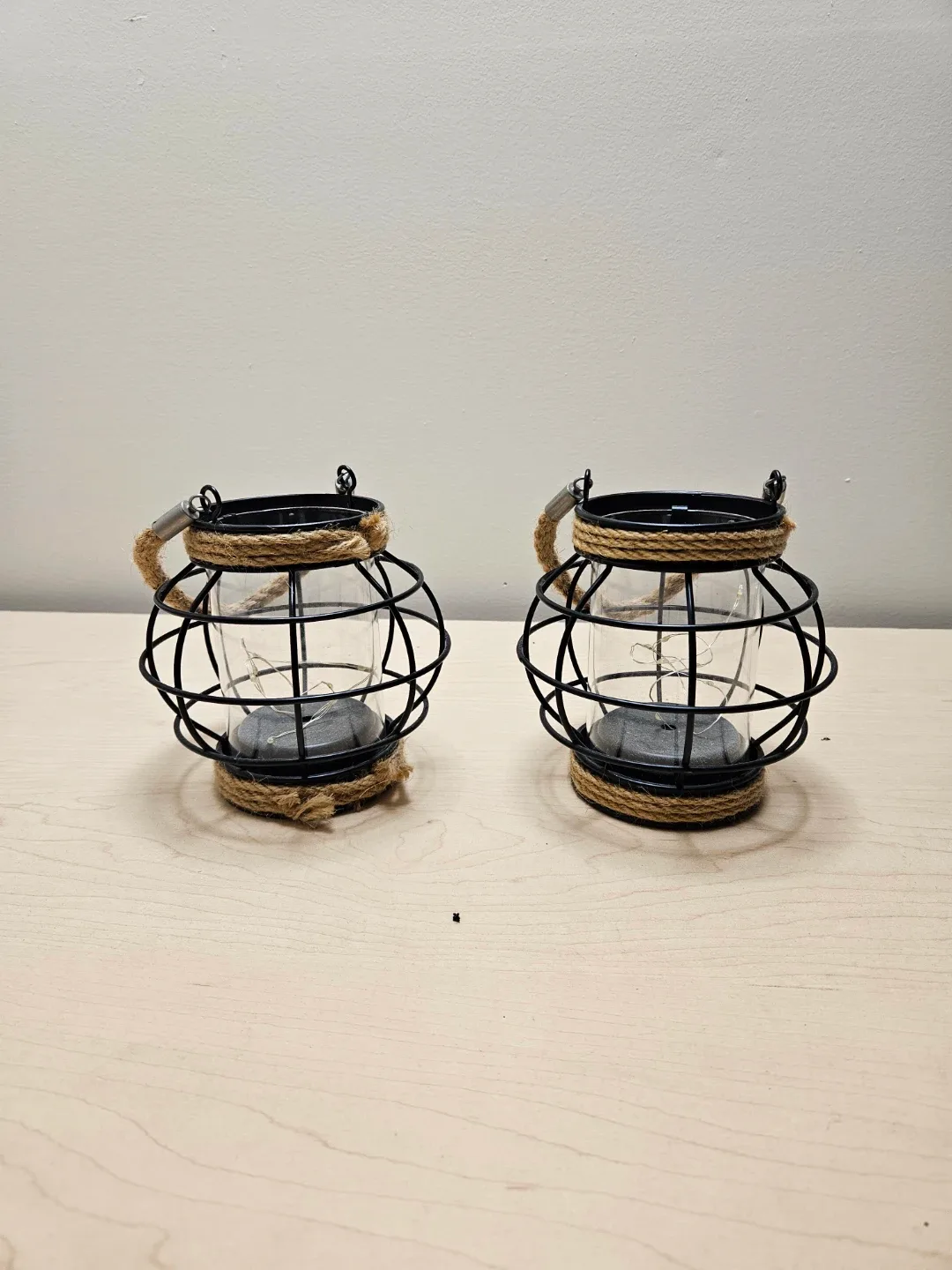 Pair of Decorative Fairy String Light Lanterns