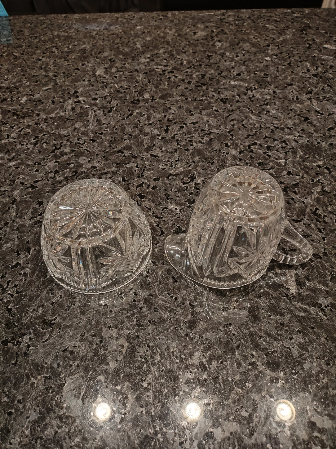VTG Cut Glass Crystal Creamer & Sugar Bowl Set - photo 5
