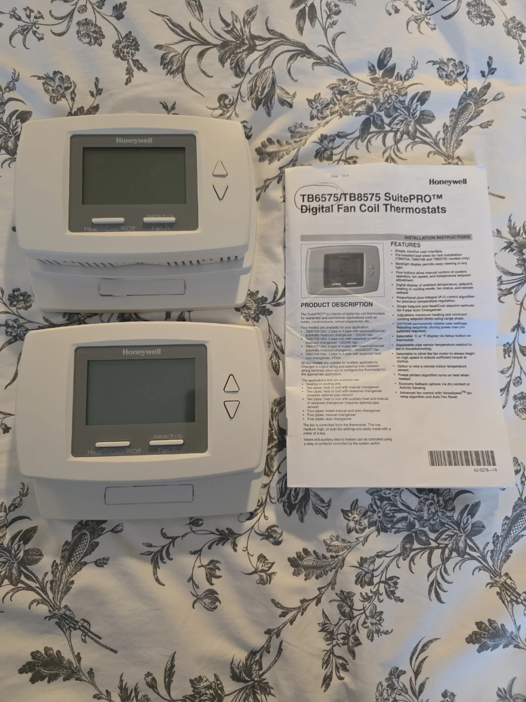 Honeywell TB6575A1000 SuitePro Fan Coil Thermostat (2x Units)