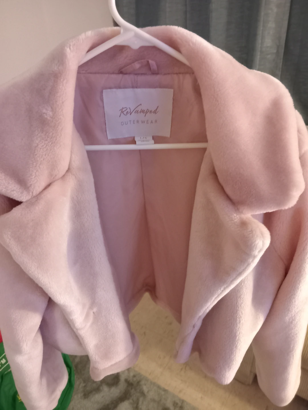ReVamped Outerwear Pink Faux Fur Jacket - L/G